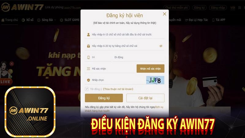 Điều kiện đăng ký AWIN77